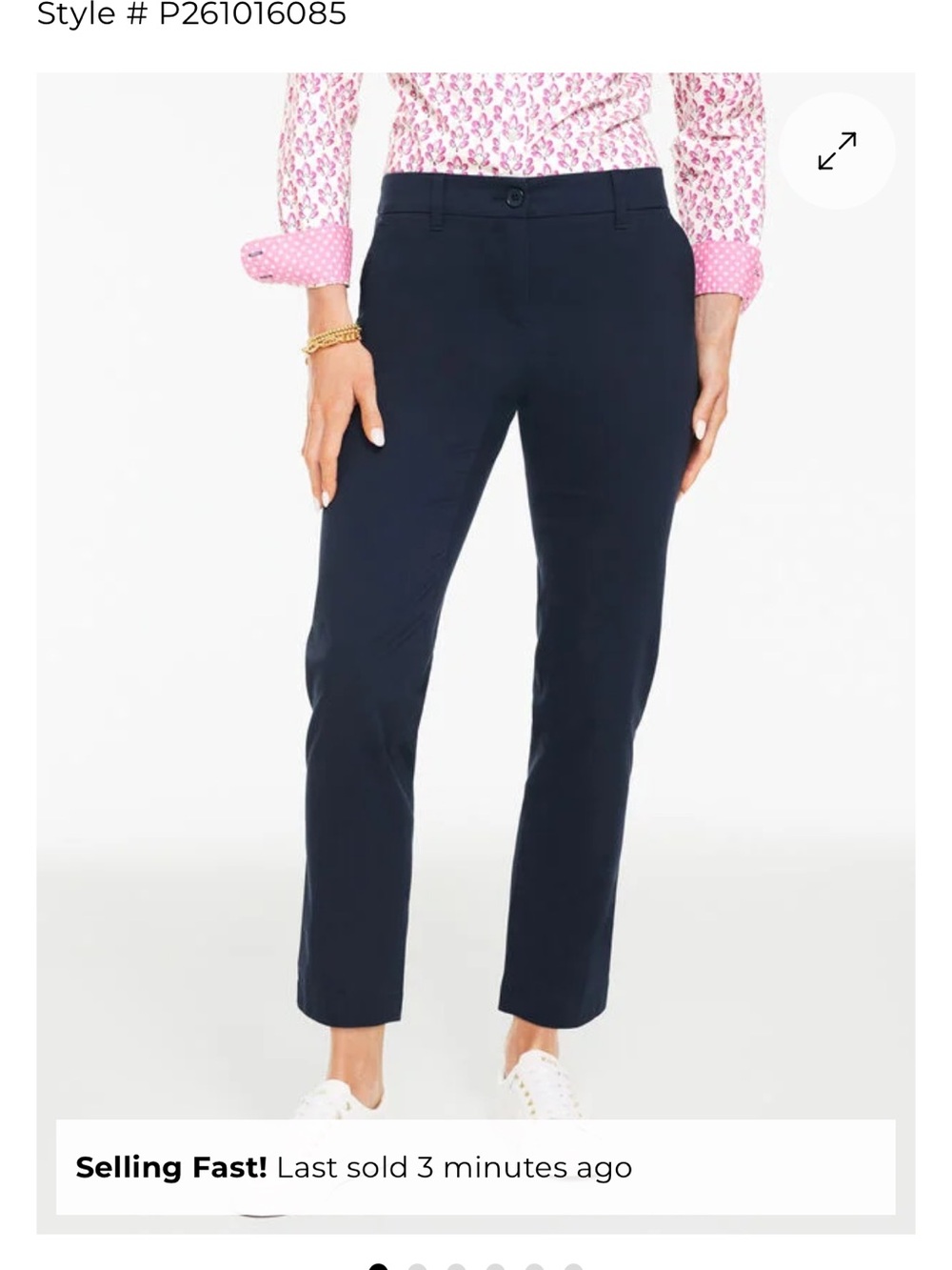 Talbots Perfect Black Cropped Pants with Button Hem, Size 16P